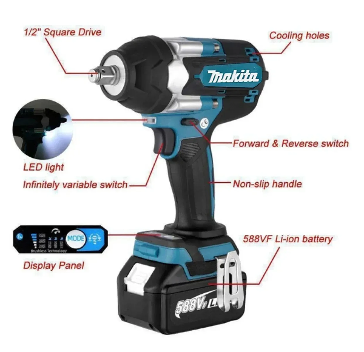 Makita DTW700 18V LXT Brushles - Heavy Equipment Repair recension och pris